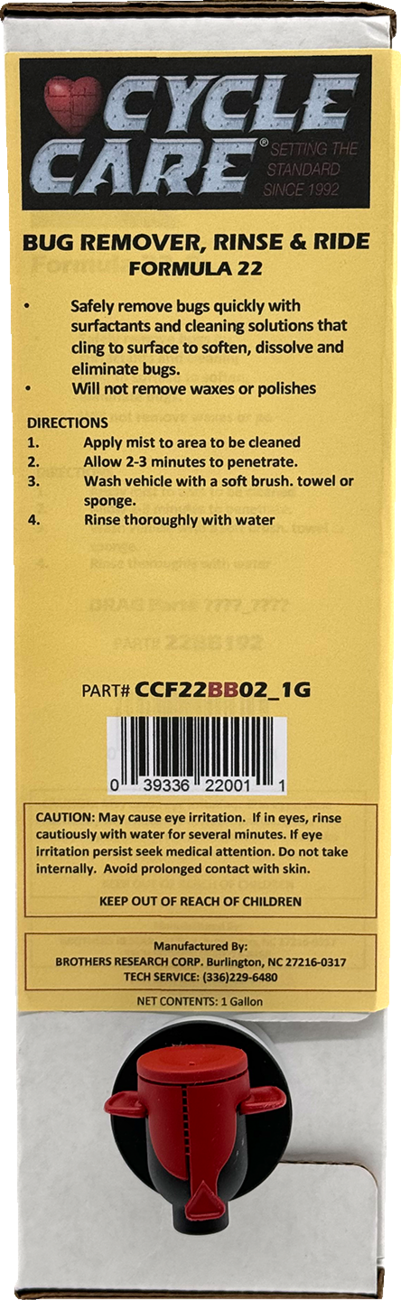 Cycle Care 1 Gal Bag in Box Formula 22 Motorcycle Spray Rinse & Ride Cleaner