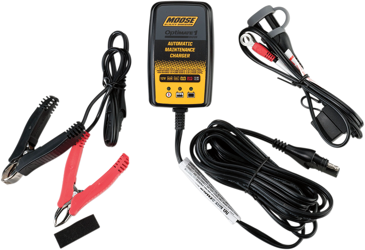 Moose Optimate 1 Duo Battery Charger Maintainer Tender 12V ATV Motorcycle UTV