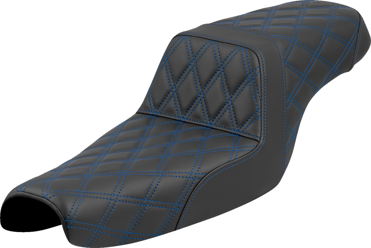 Saddlemen Step Up Blue Lattice Gel Seat fits 2004-2022 Harley Sportster 3.3Gal