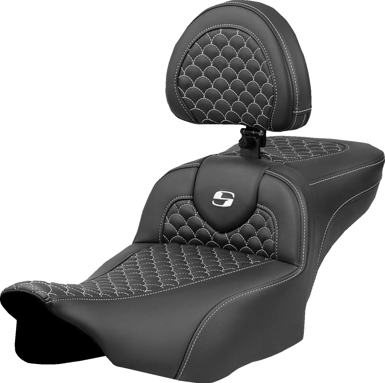Saddlemen Extended Reach Roadsofa White Stitch Seat for 2023-2025 Harley Touring