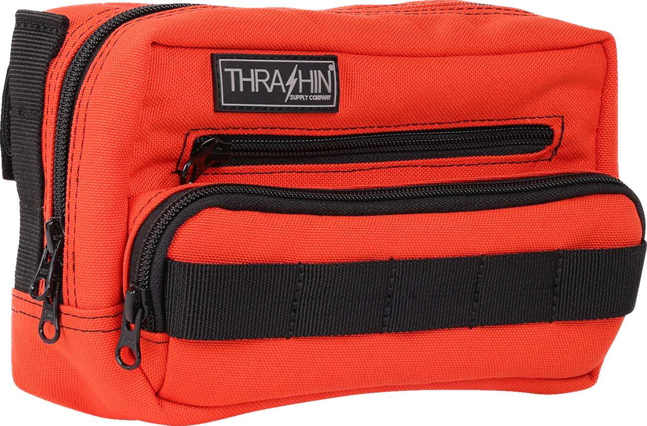 Thrashin Supply Orange Motorcycle Handlebar Storage Bag Plus for Harley THB-0028