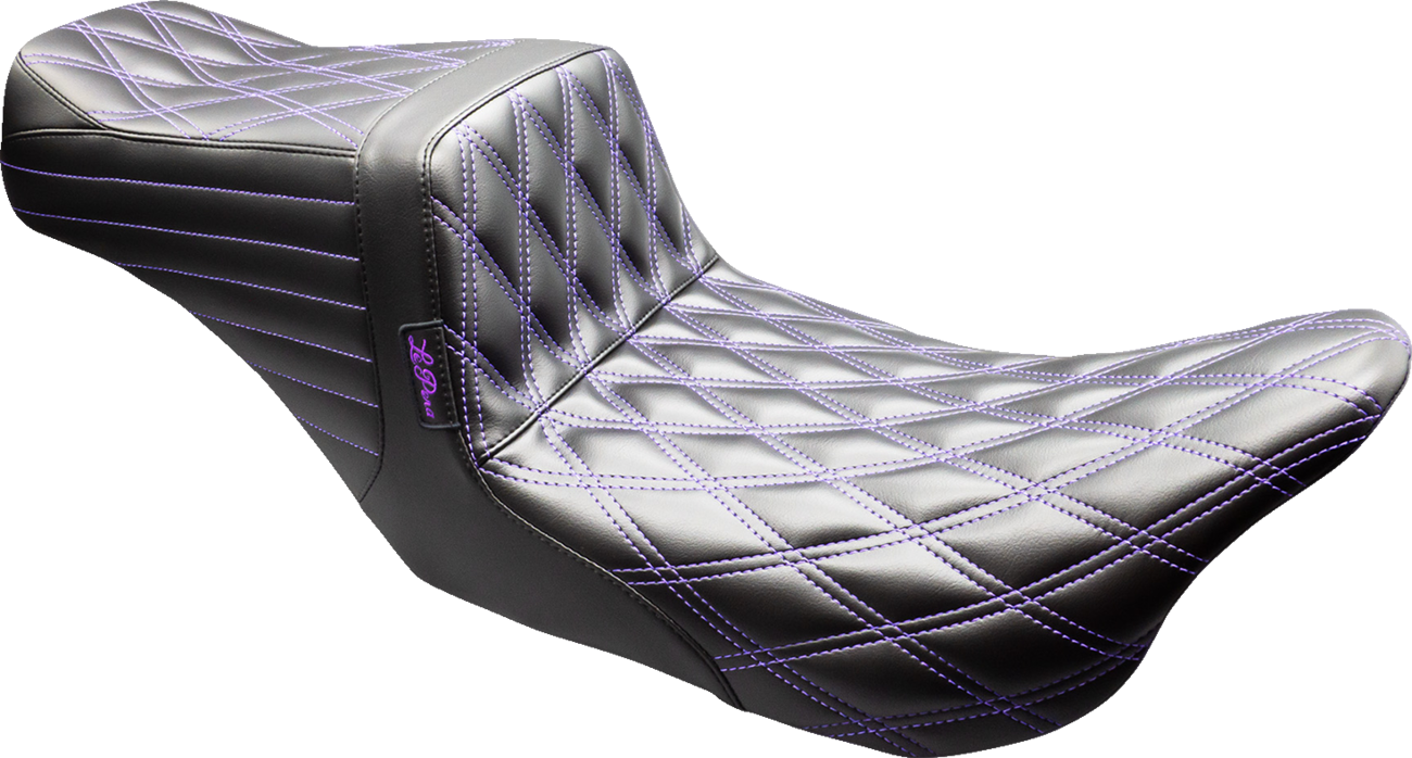Le Pera Tailwhip Purple Lattice Stitch Seat fits 2008-2024 Harley Touring FLHX