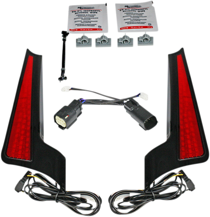 Custom Dynamics Red Lens LED Fascia Panel Lights 2010-2013 Harley FLHX FLTRX