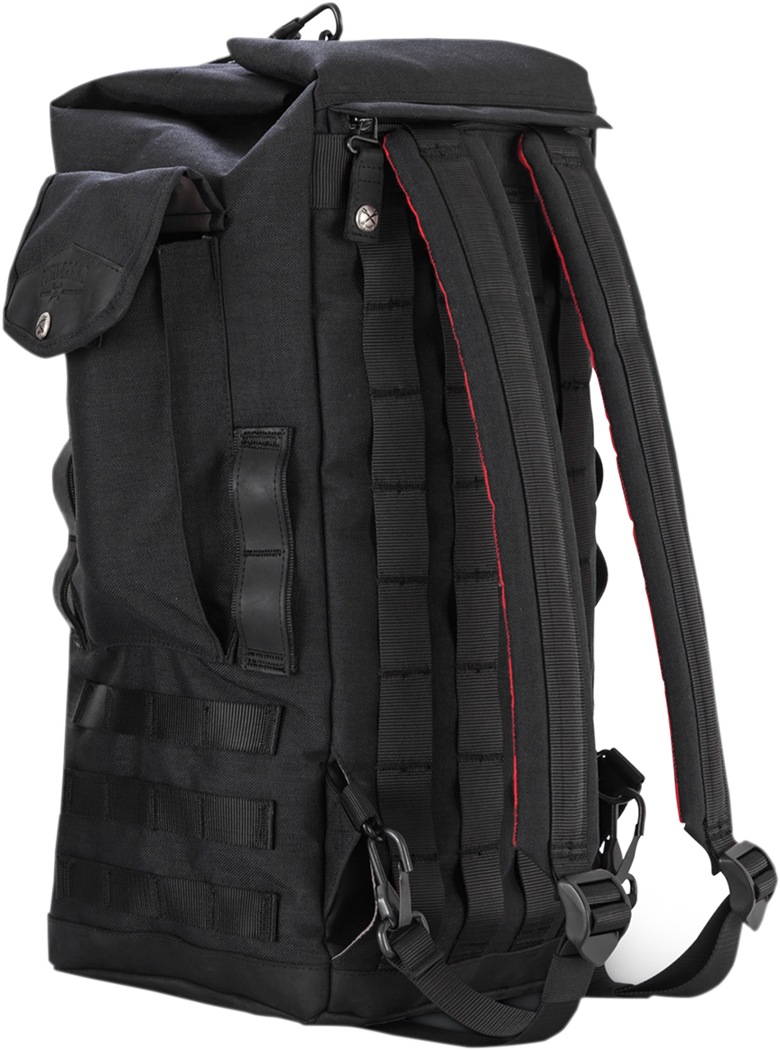 Burly Brand Black Voyager Sissy Bar Backpack Luggage Cordura