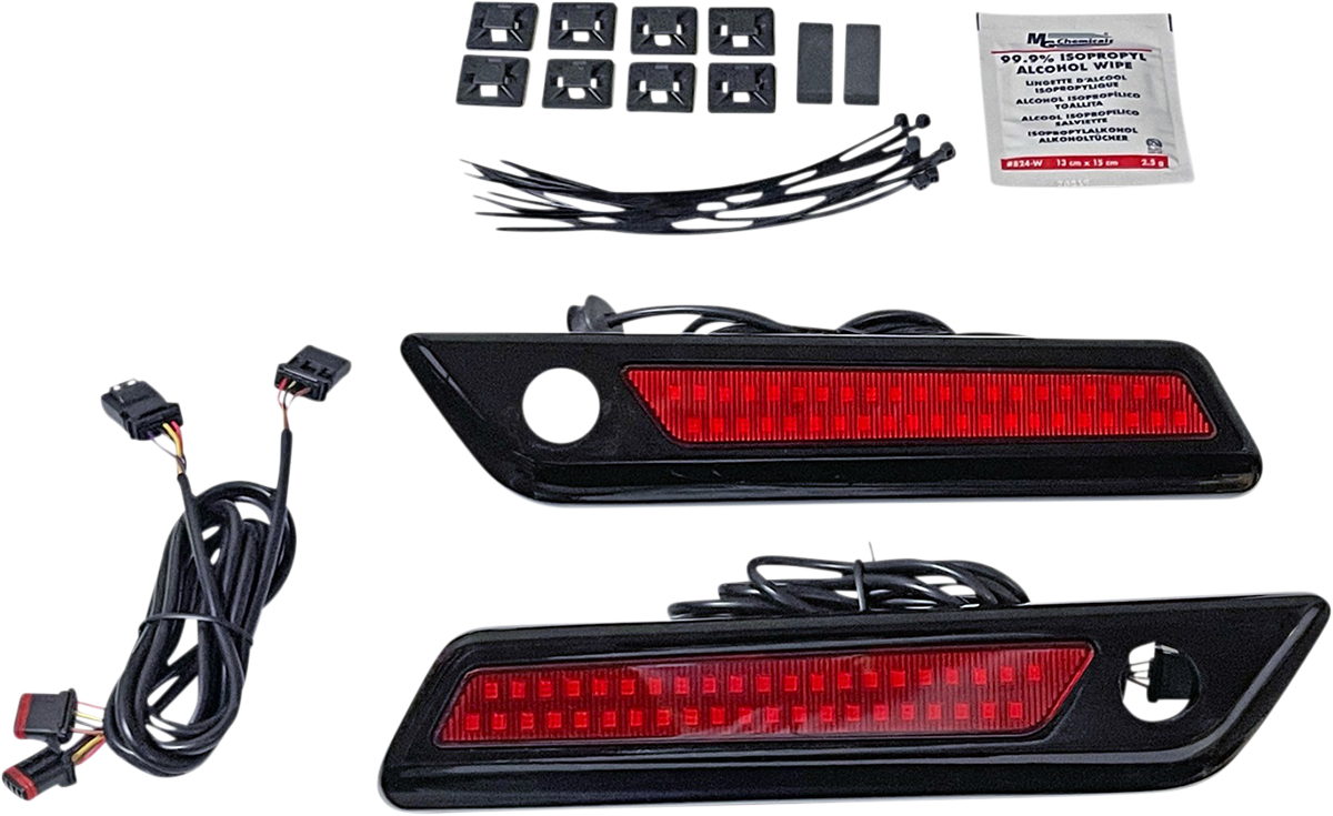 Custom Dynamics Black Saddlebag Hinge LED Accent Lights 2014-2022 Harley Touring