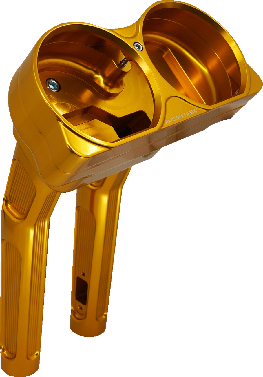 Arlen Ness Method 10" Gold Kickback Handlebar Riser for 2015-2023 Road Glide