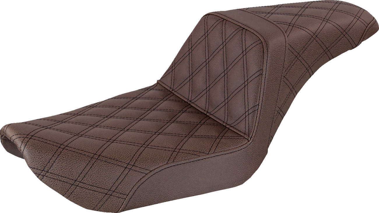 Saddlemen Brown Step Up Leather Lattice Seat 1996-2003 Harley FXD Super Glide