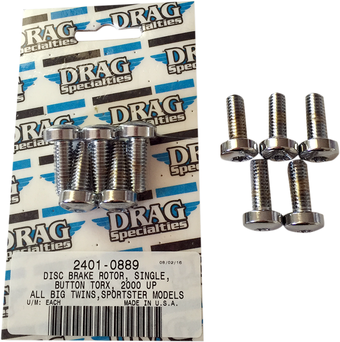 Drag Specialties Torx Front Rotor Bolts 1986-2021 Harley Touring Softail Models