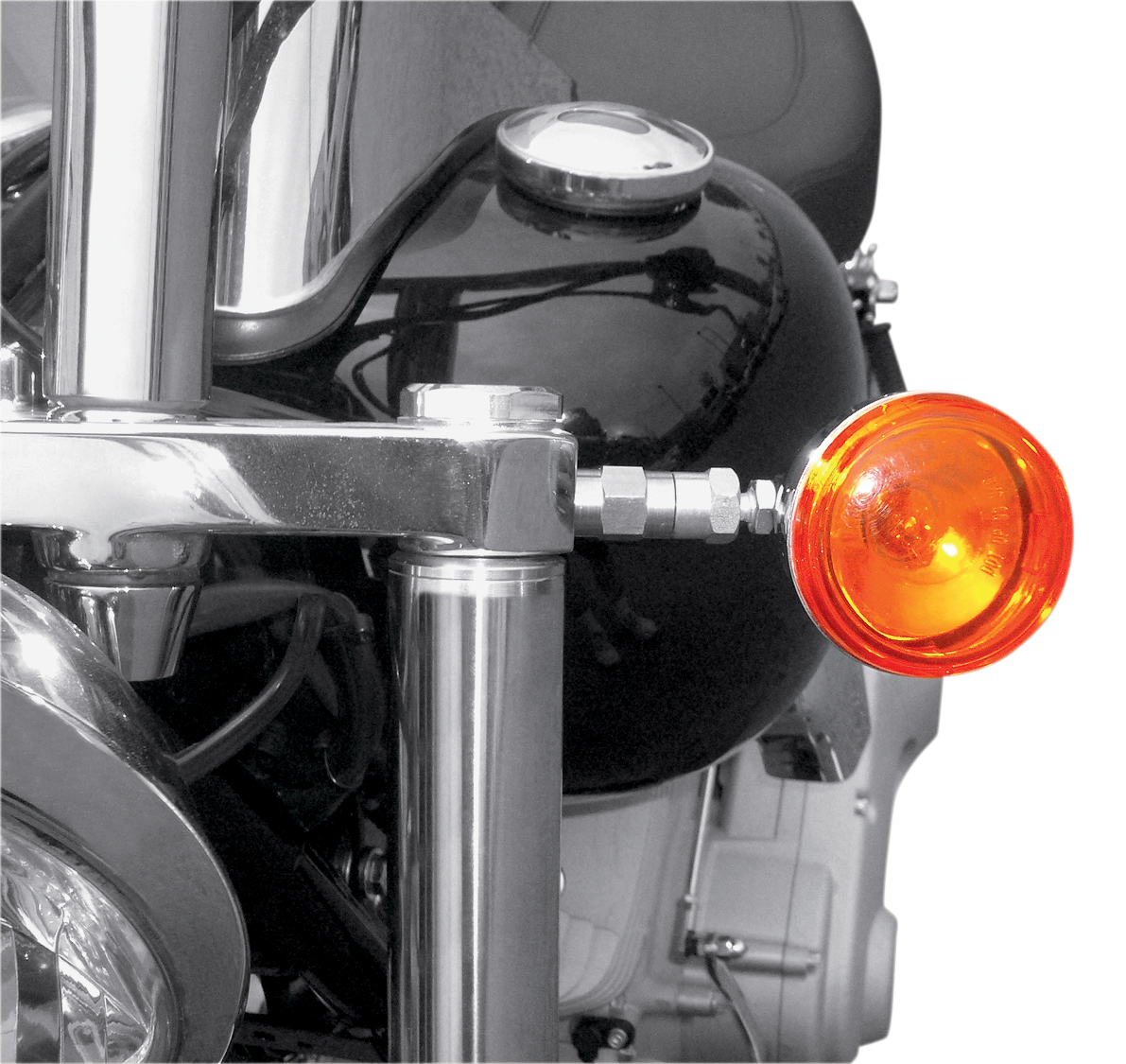 Drag Specialties Front Turn Signal Relocation Kit 1980-2010 Harley Wide Glide