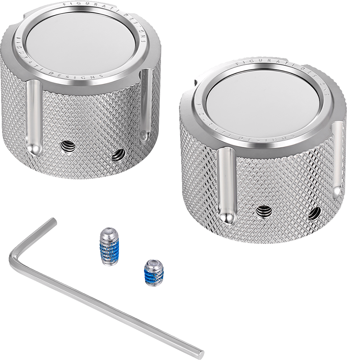 Figurati Designs Front Smooth Axle Nut Chrome Covers for 2002-2022 Harley
