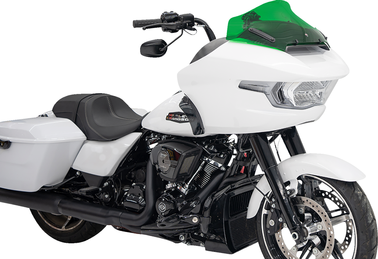 Klock Werks Kolor Flare 10" Green Windshield for 2023-24 Harley Road Glide FLTR