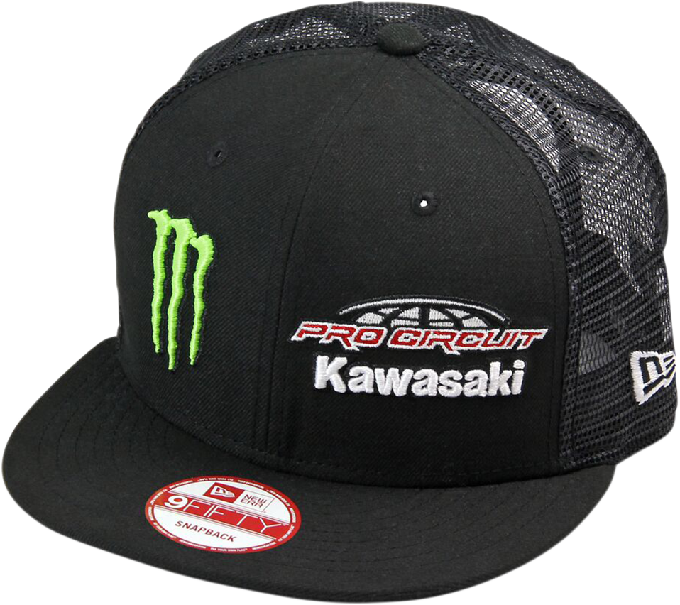 Pro Circuit Black Team Monster Energy Kawasaki Motocross Mesh Unisex Adult Hat