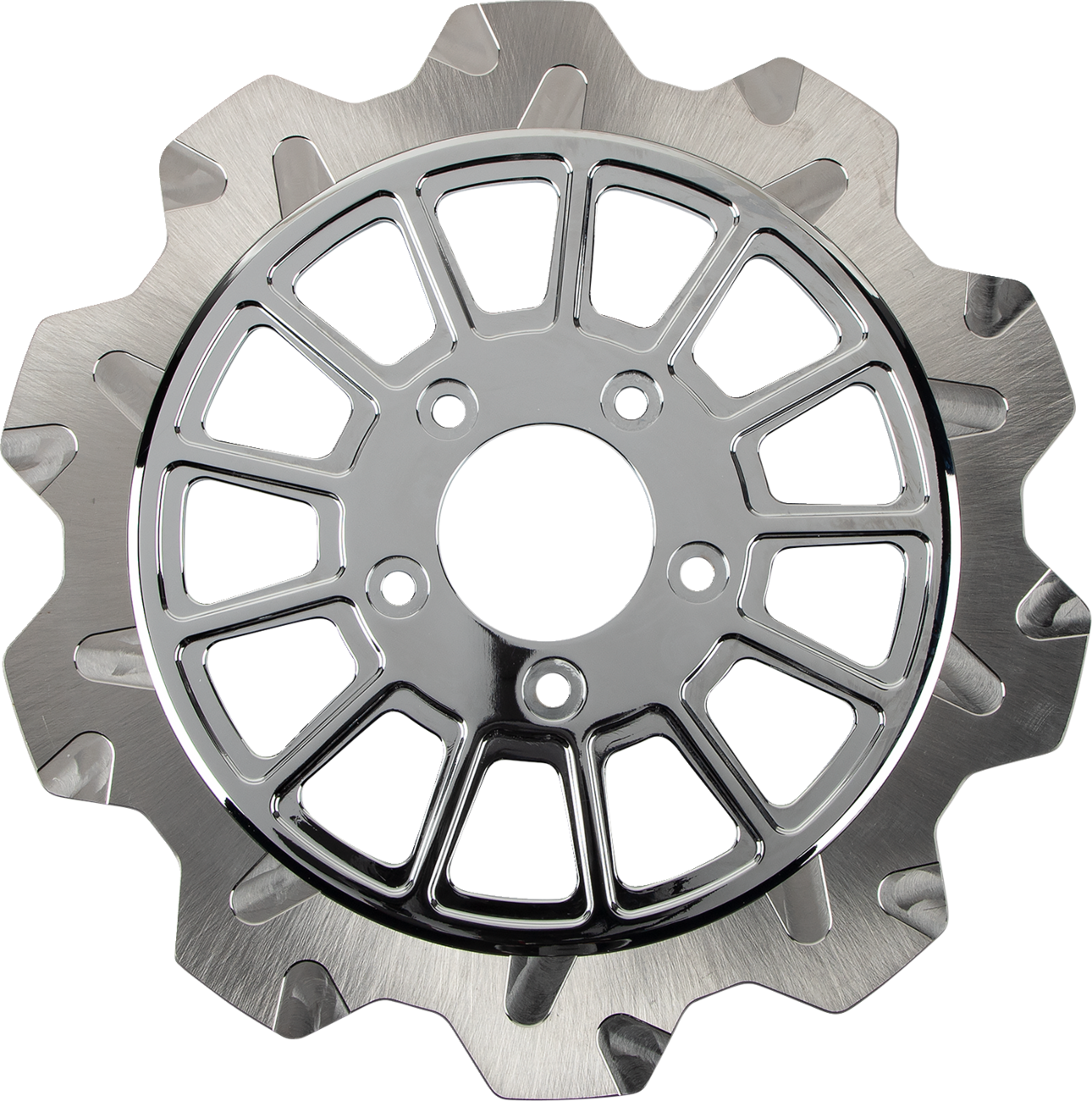 Lyndall Racing Crown Cut Chrome Front Brake Rotor for 2000-2014 Harley Davidson