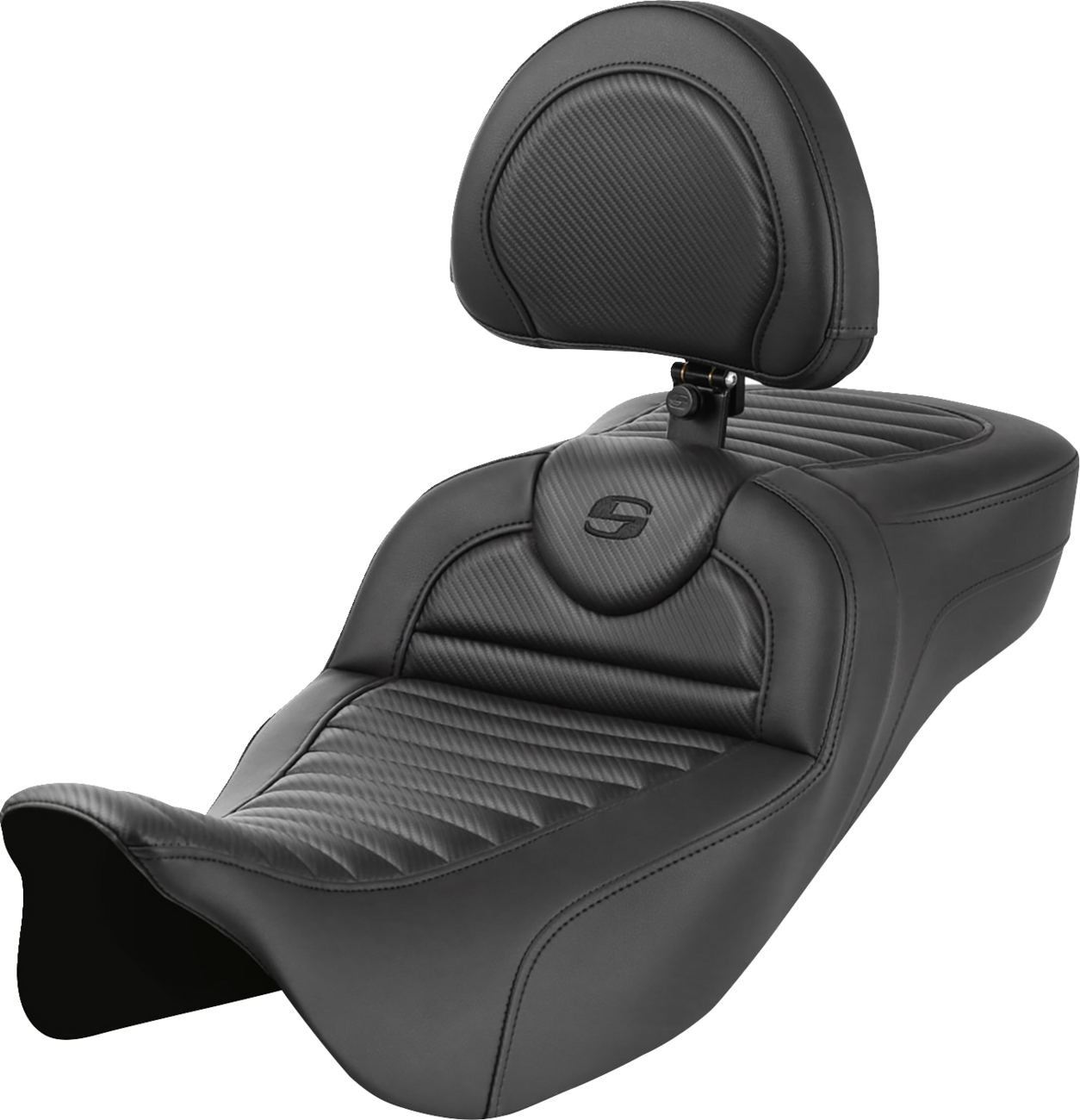 Saddlemen Roadsofa Carbon T&R Extended Seat & Backrest 2008-2024 Harley Touring