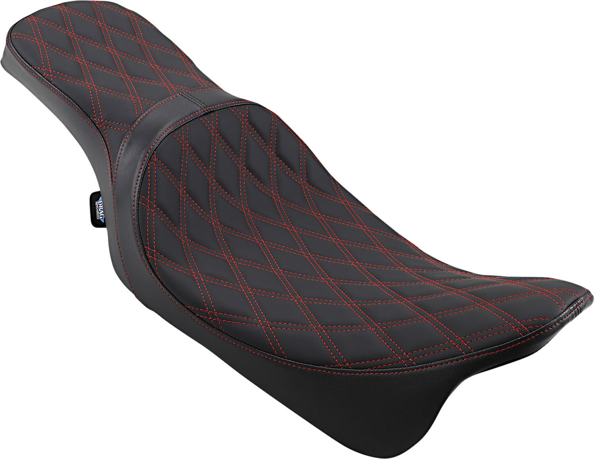 Drag Specialties Predator Red Double Diamond Seat fits 2008-2022 Harley Touring