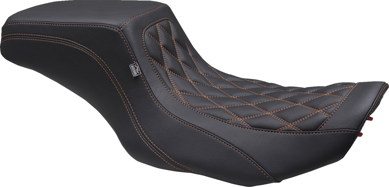 Mustang Squareback Orange Diamond Stitch Seat fits 2023-2025 Harley Touring FLTR