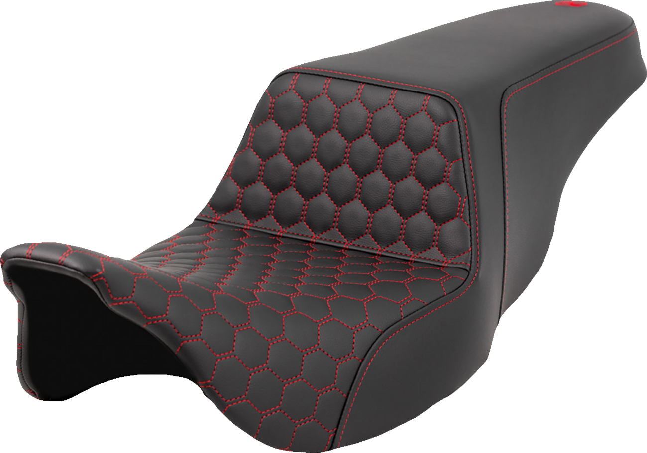 Saddlemen Step Up Red Honeycomb Gelcore Seat for 2008-2024 Harley Touring Models