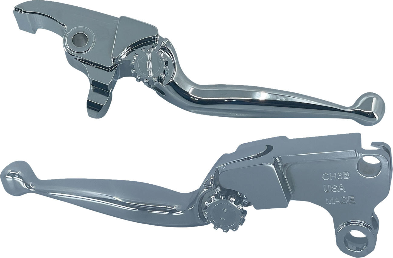 PSR Chrome Adjustable Journey Handlebar Lever Set fits 2023-24 Harley Road Glide