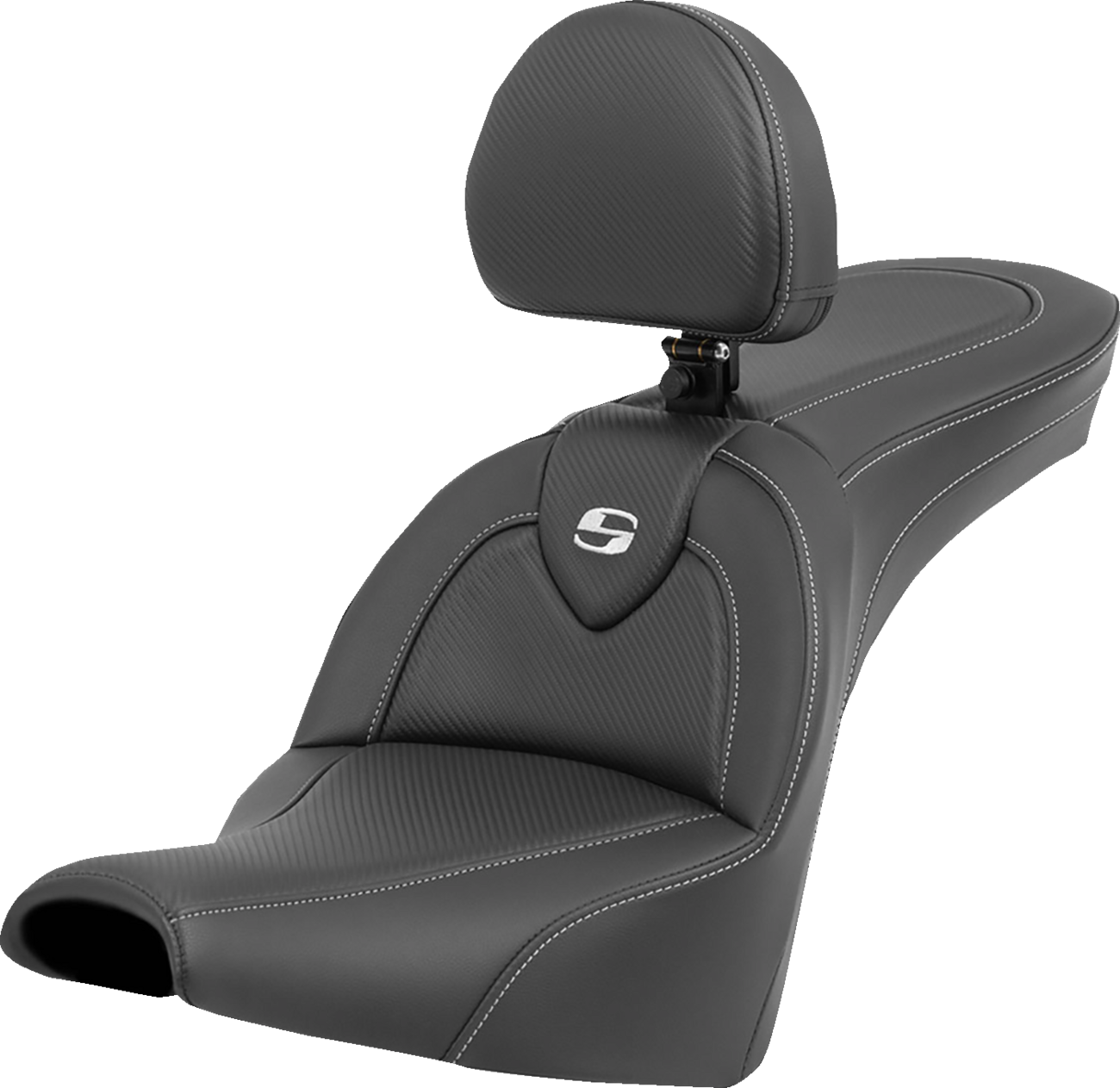 Saddlemen Roadsofa Carbon Fiber Seat & Backrest for 2018-25 Harley Softail FXBB