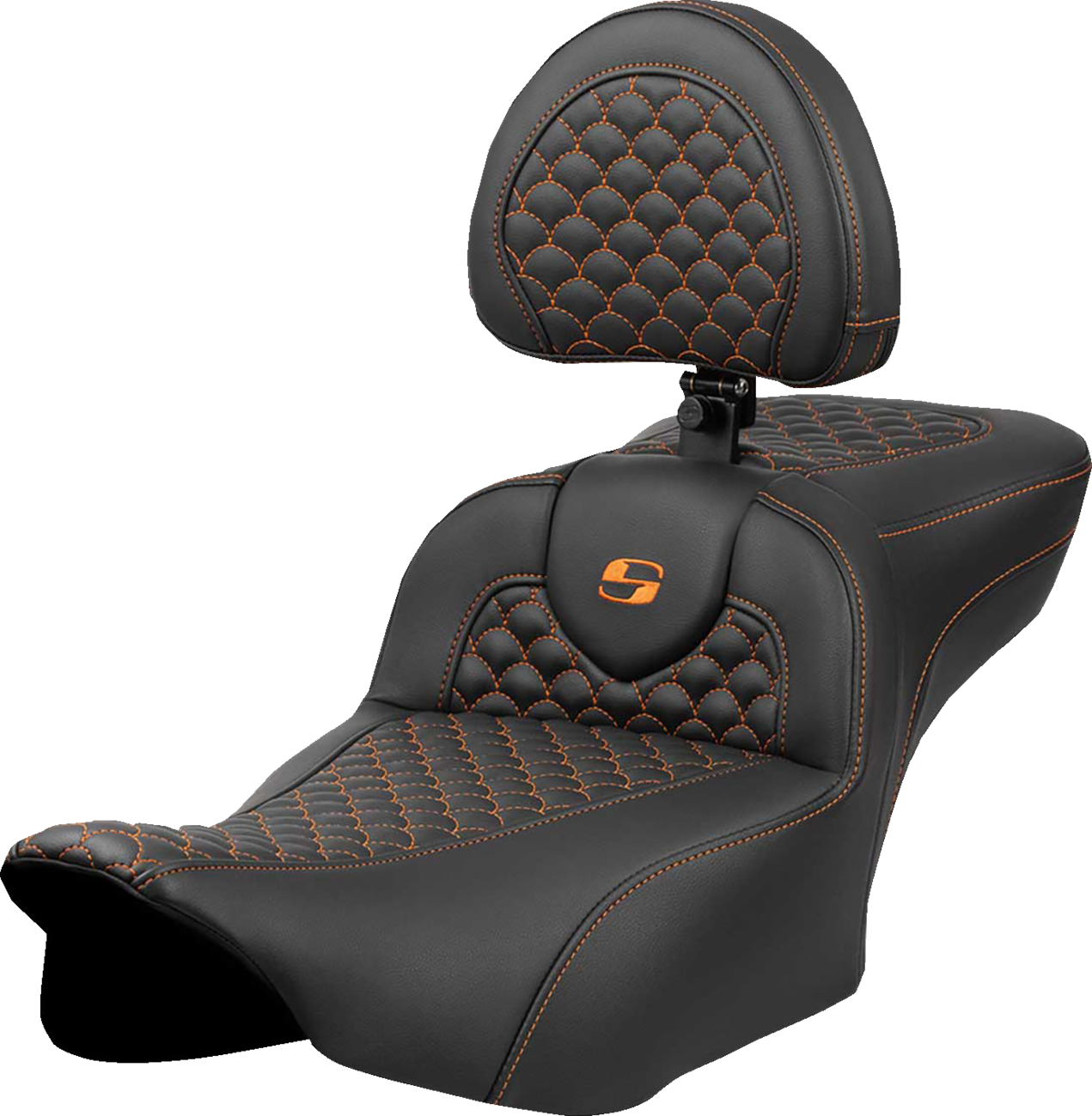 Saddlemen Extended Reach Roadsofa Orange Stitch Seat for 2023-25 Harley Touring