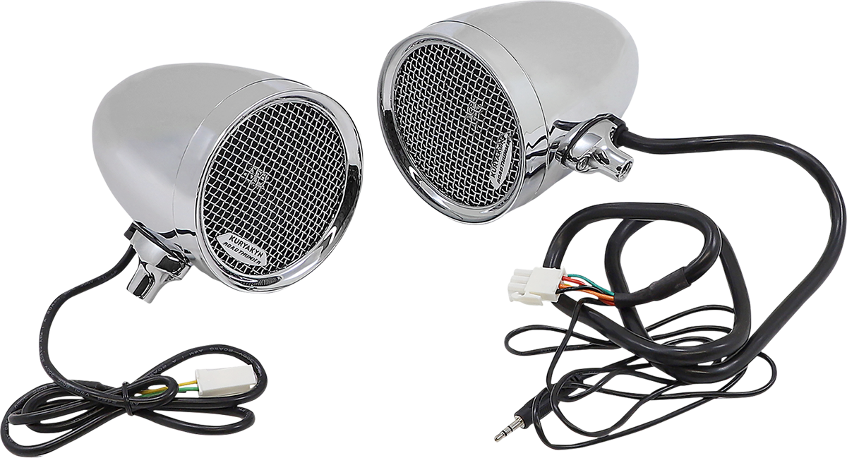 Kuryakyn Chrome Road Thunder® MTX 7/8" & 1" Handlebar Speaker Pods Kit Harley