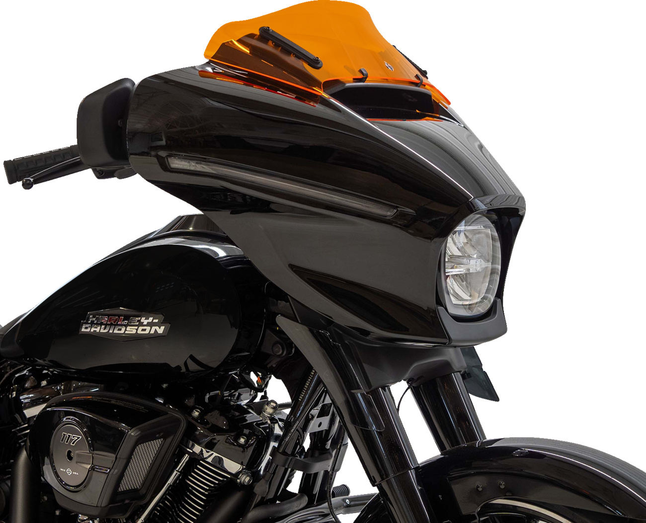 Klock Werks Kolor Flare 6.5" Orange Windshield for 2023-2025 Harley Street Glide