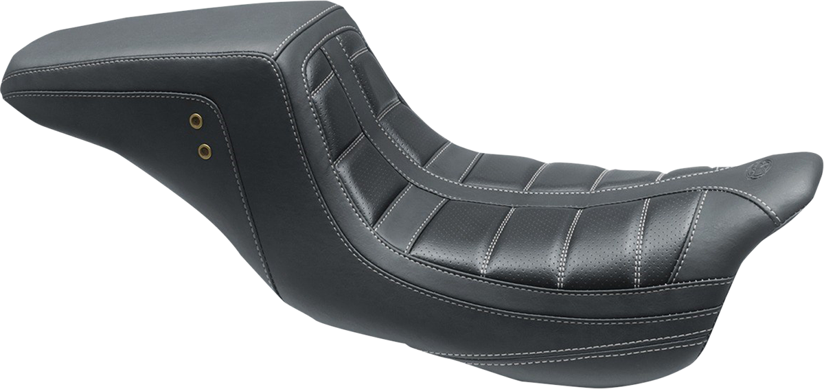 Mustang Squareback Gray Tuck n Roll Seat for 2008-2024 Harley Touring 75239GM