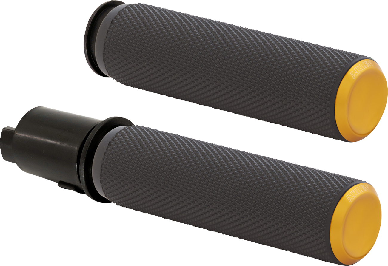 Arlen Ness Knurled Gold TBW Handlebar Hand Grips for 2023-2024 Harley Touring