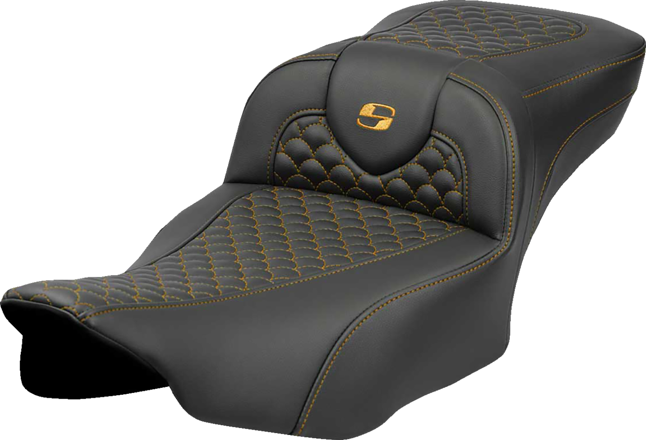 Saddlemen Extended Reach Roadsofa Gold Stitch Seat fits 2023-2025 Harley Touring