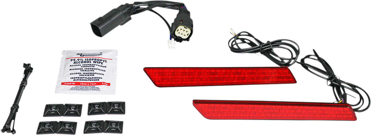 Custom Dynamics Red Saddlebag Latch Turn Signal Lights 2014-2021 Harley Touring