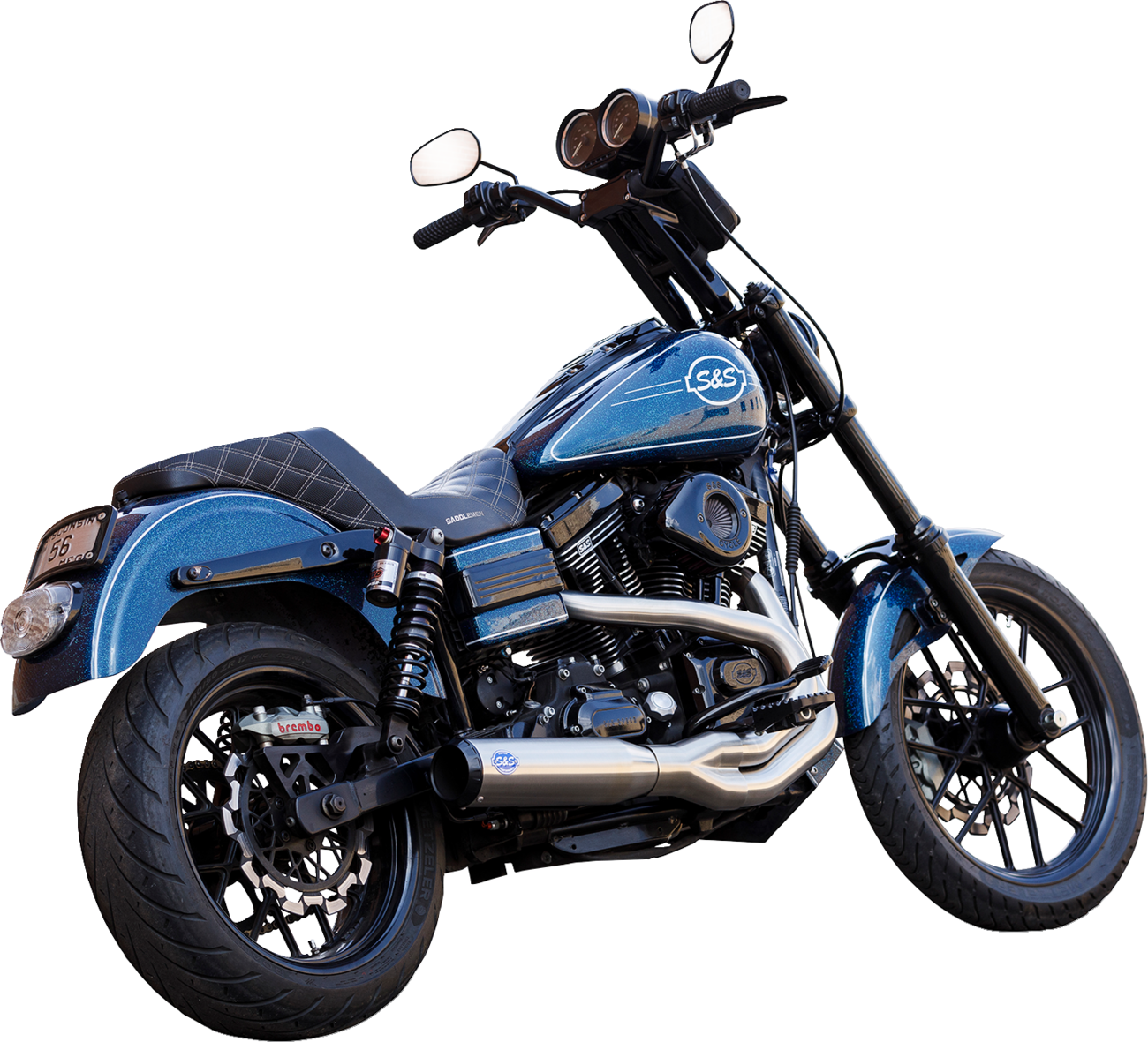 S&S Cycle 2-into-1 Qualifier Exhaust System for 2006-2007 Harley Dyna FXD FXDB