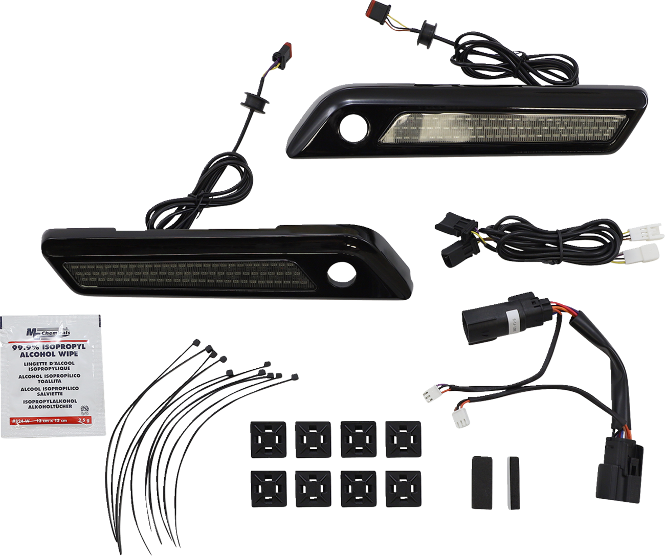 Custom Dynamics LED Black Saddlebag Latch Lights fits 2014-2023 Harley Touring