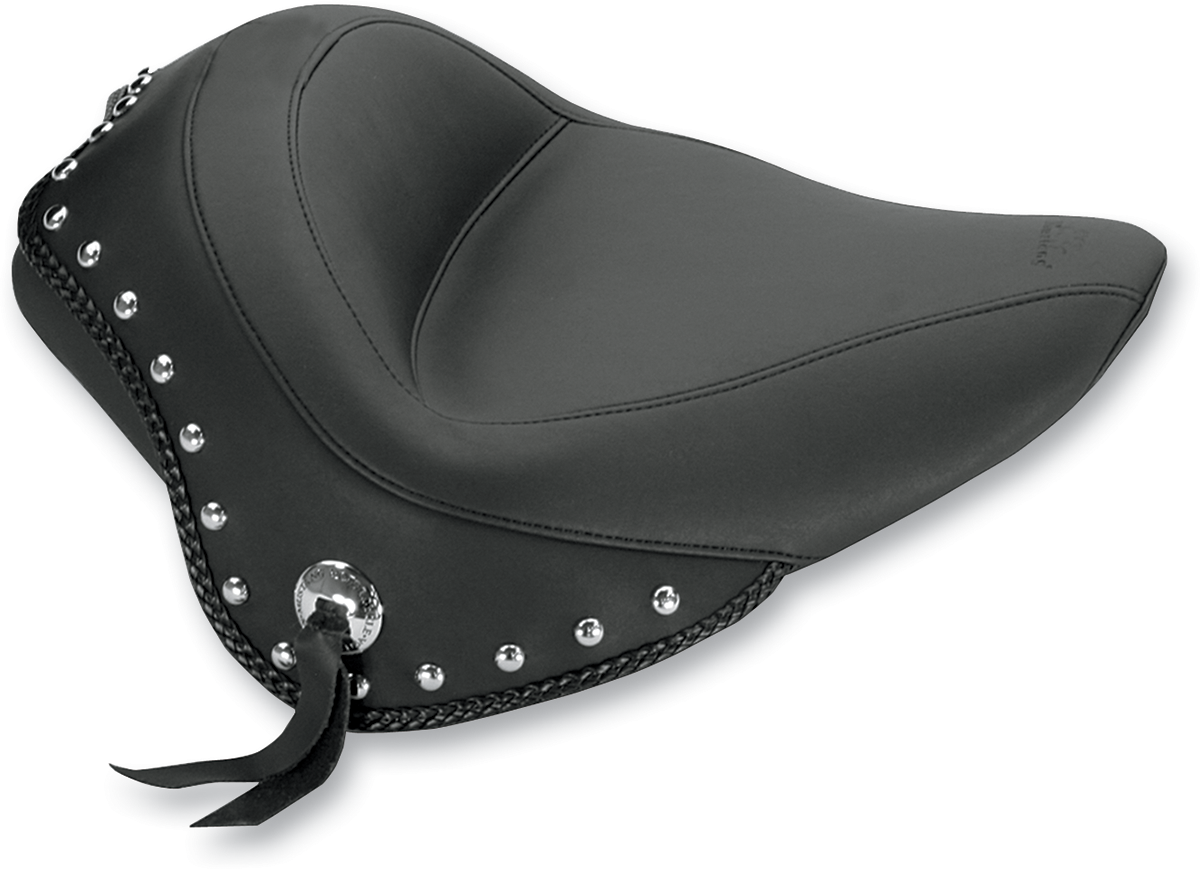 Mustang Wide Vintage Studded Motorcycle Seat 2011-2017 Harley Softail FLS FXS