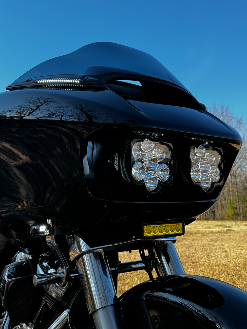 Custom Dynamics Shark Demon 2 LED Headlight Kit fits 2015-2024 Harley Road Glide
