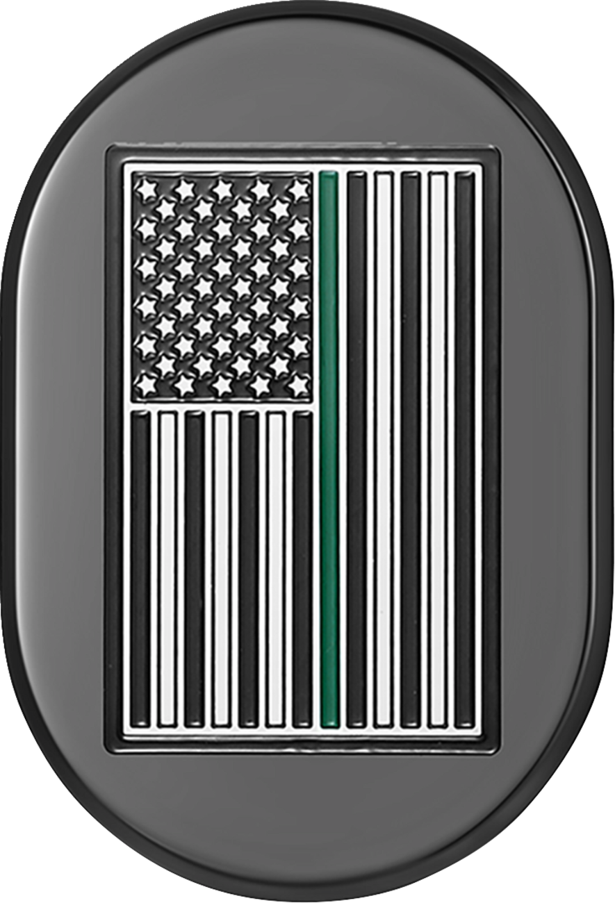 Figurati Green Line American Flag Right Antenna Insert 2009-2023 Harley Touring