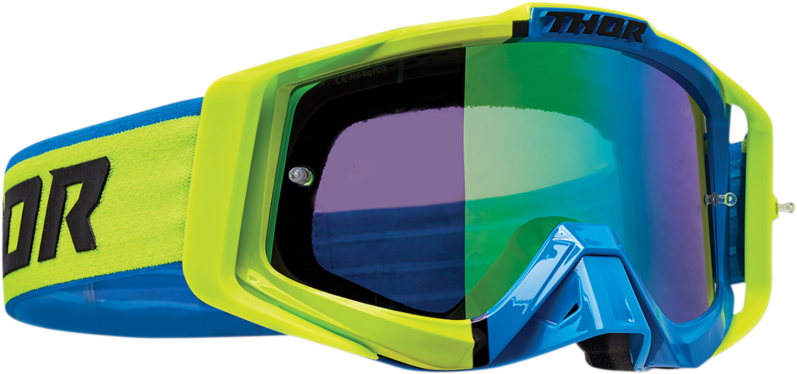 Thor Sniper Pro Unisex Lime Blue Offroad Riding Dirt Bike Racing MX Goggles