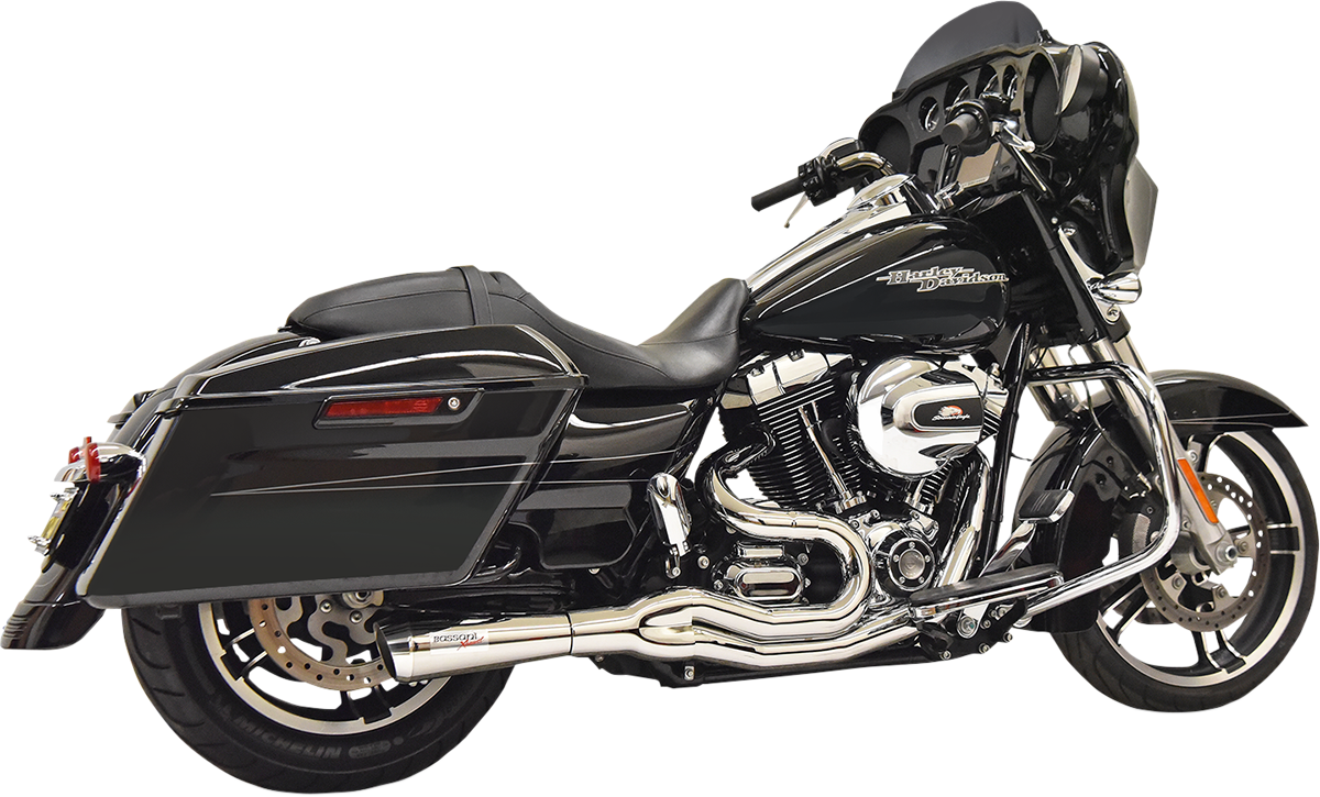 Bassani Road Rage 2-into-1 Chrome Motorcycle Exhaust 07-16 Harley Touring FLHX