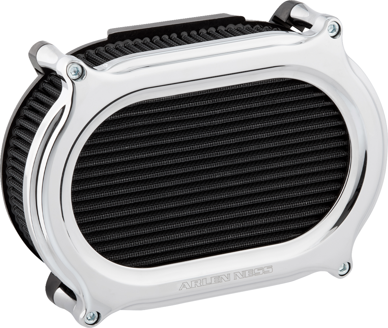 Arlen Ness Stage II Silver Oval Air Filter Cleaner Kit 2017-2024 Harley Davidson