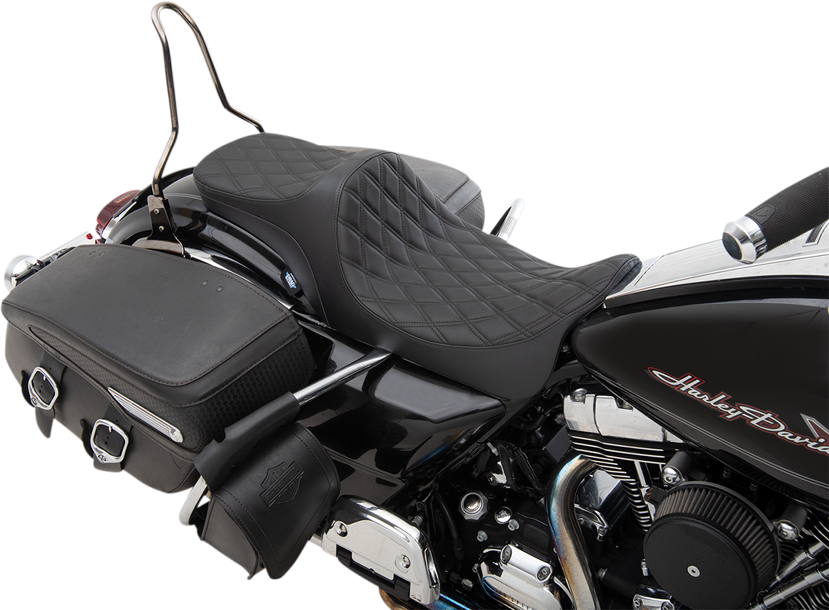 Drag Specialties Predator III Diamond Stitch Seat fits 2008-2023 Harley Touring