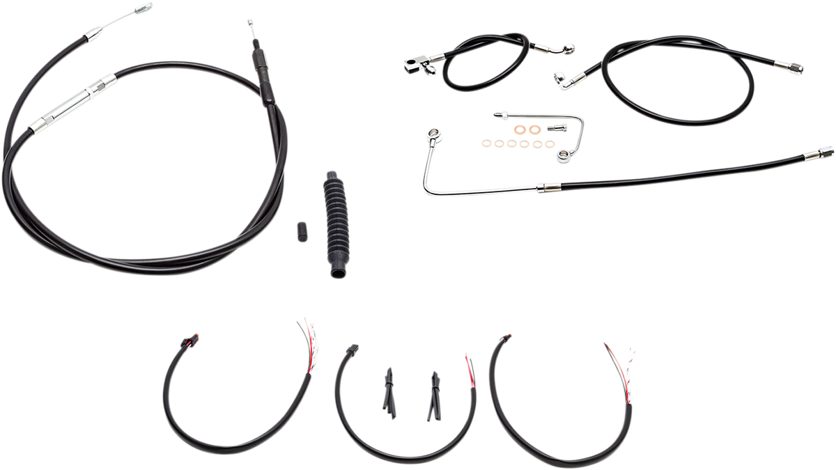 La Choppers 12-14" Ape Hanger Handlebar Cable & Wire Kit 2016-17 Harley Softail