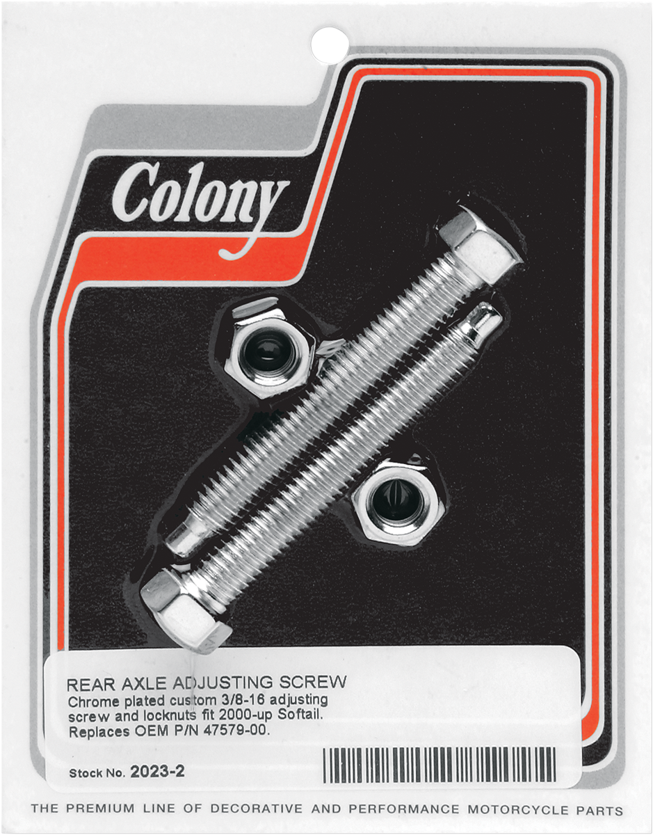 Colony Rear Axle Adjuster Bolt fits 2000-2007 Harley Davidson Softail FLST FXST