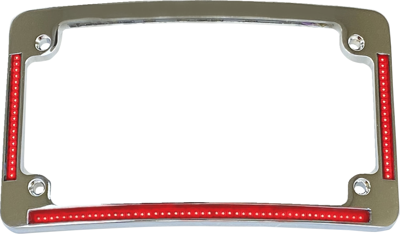 Custom Dynamics 4x7 Curved LED Motorcycle License Plate Frame for Harley Models