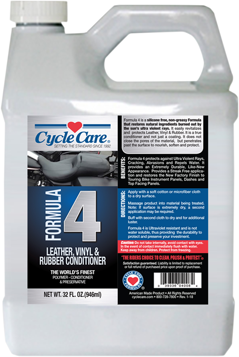 Cycle Care 32oz Formula 4 Motorcycle Leather Vinyl & Rubber Conditioner Bottle