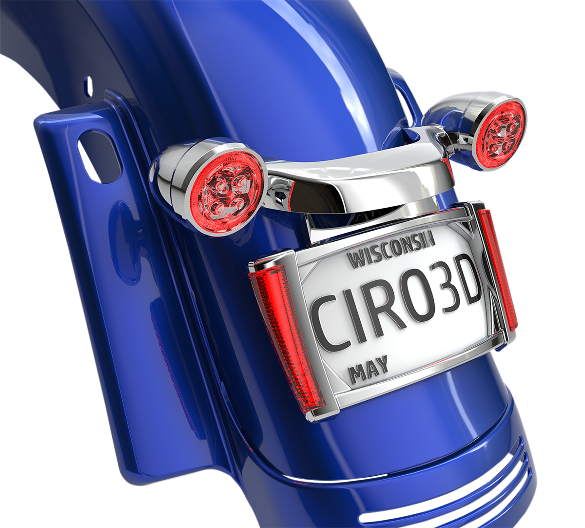 Ciro LED Rear Motorcycle License Plate Frame 2014-2020 Harley Touring Models