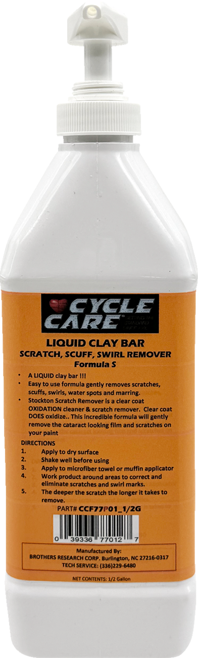 Cycle Care 1/2 Gallon Formula S Liquid Clay Bar Motorcycle Scratch Swirl Remover