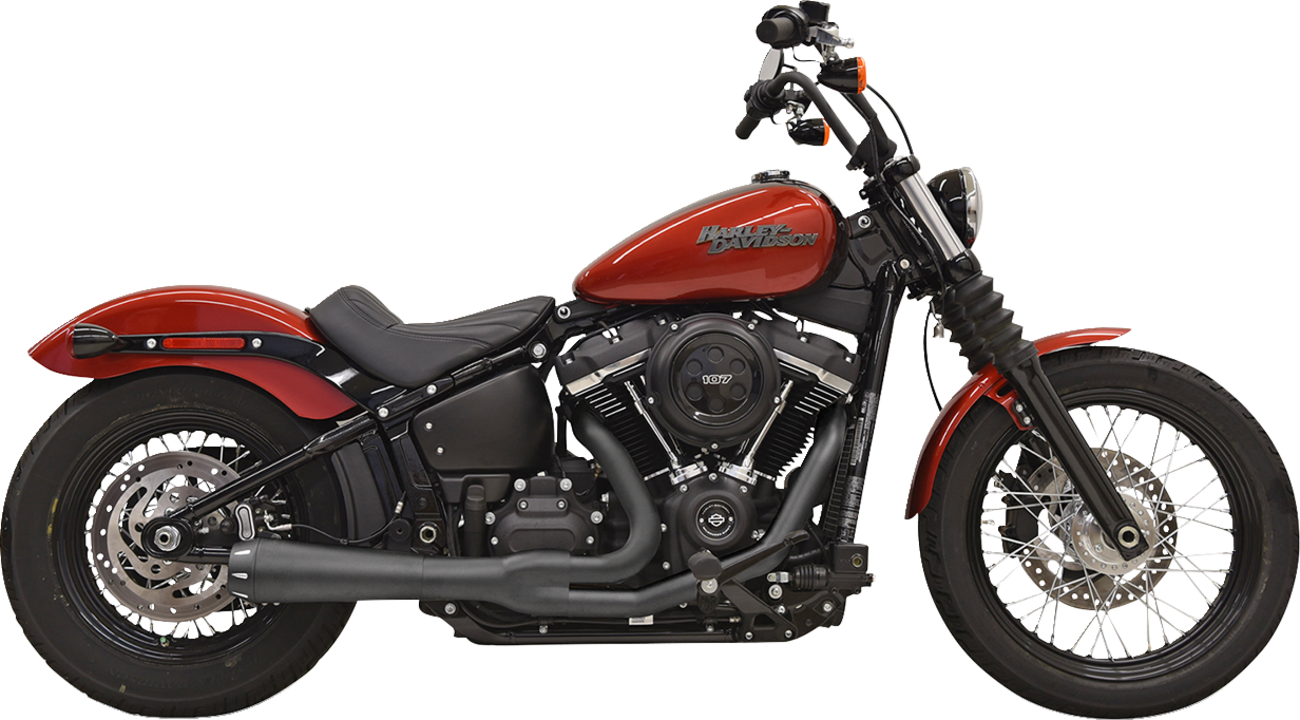 Bassani Road Rage 2-1 Black Exhaust System for 2018-2023 Harley Softail Fat Bob