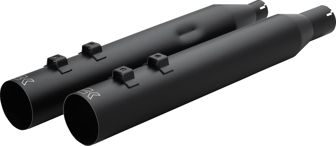 Khrome Werks 4" HP Plus Black Ripper Slip On Mufflers for 2017-25 Harley Touring