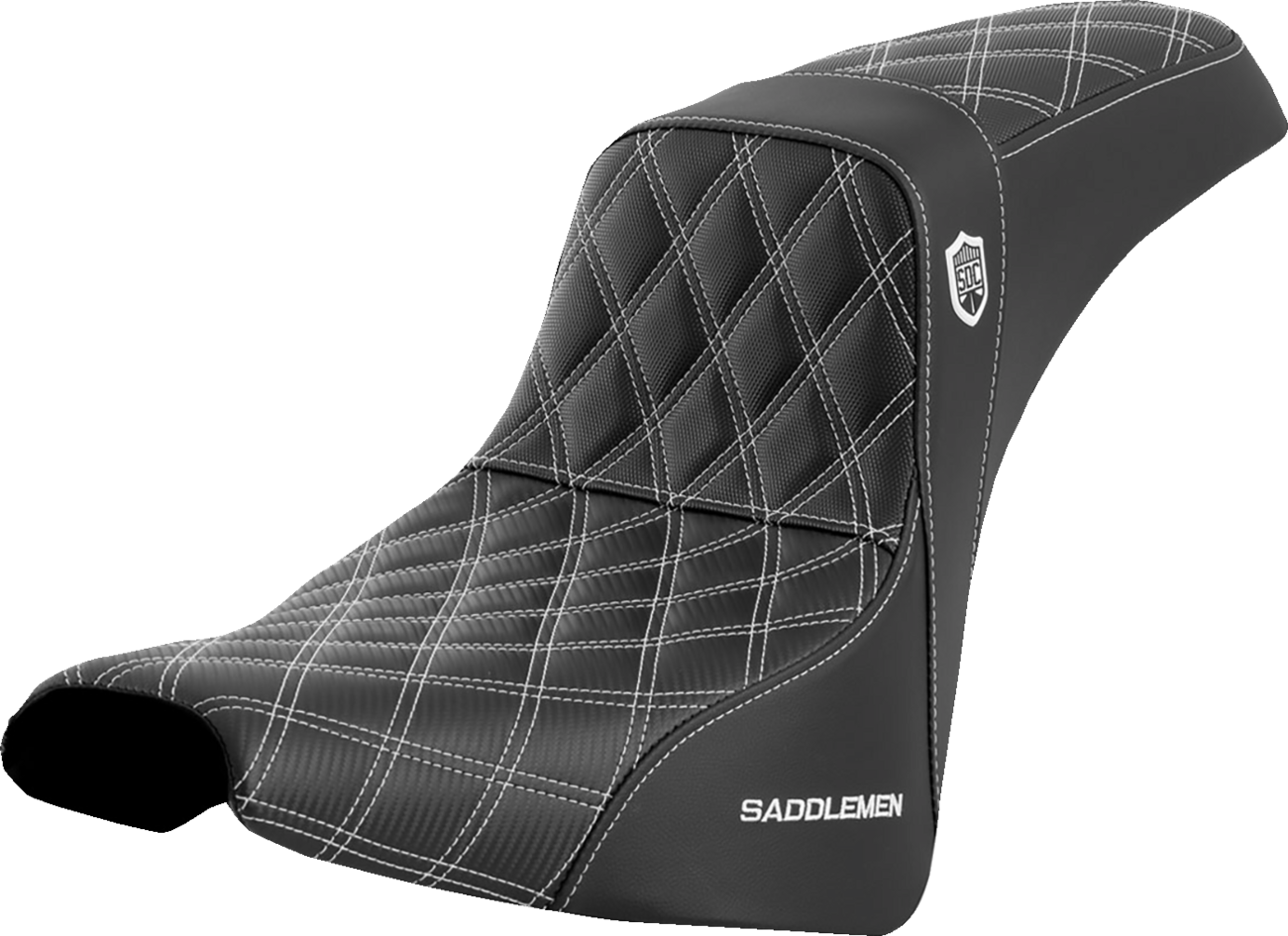 Saddlemen SDC Pro Series White Lattice Gel Seat for 2018-24 Harley Softail FXBB