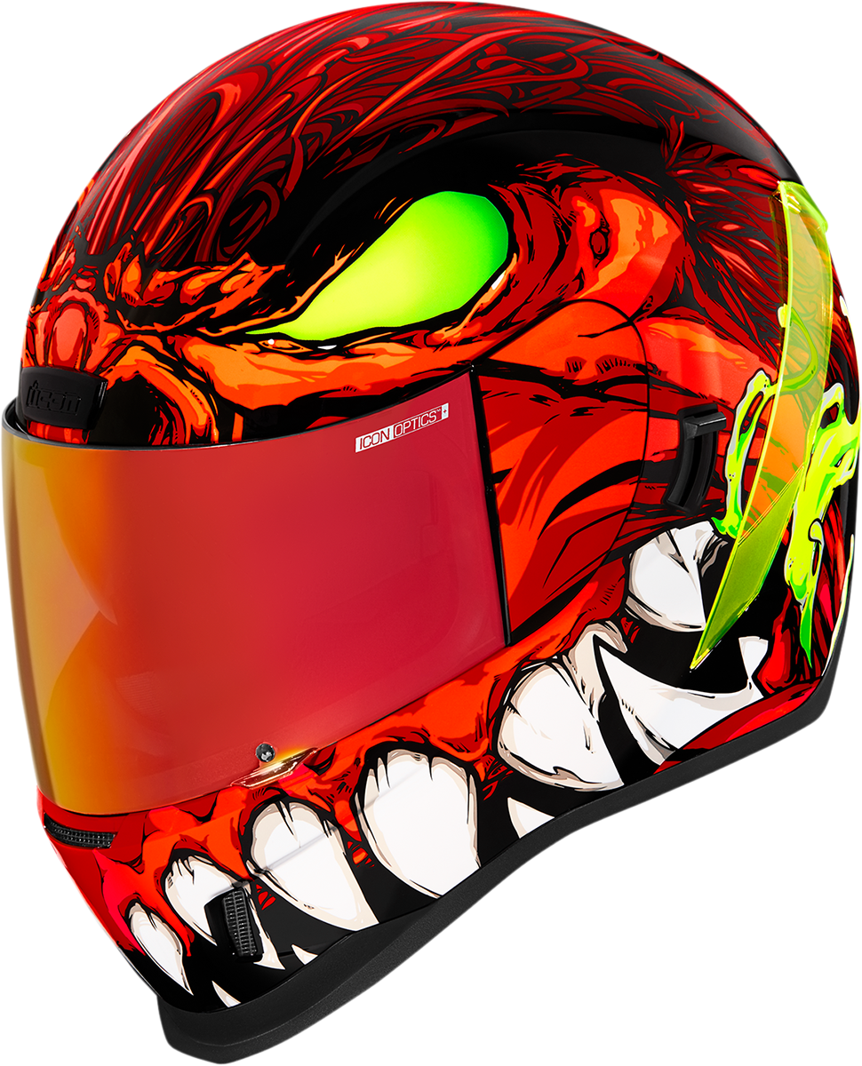 Icon Airfom Manik'R Red Unisex Fullface Motorcycle Riding Street Racing Helmet