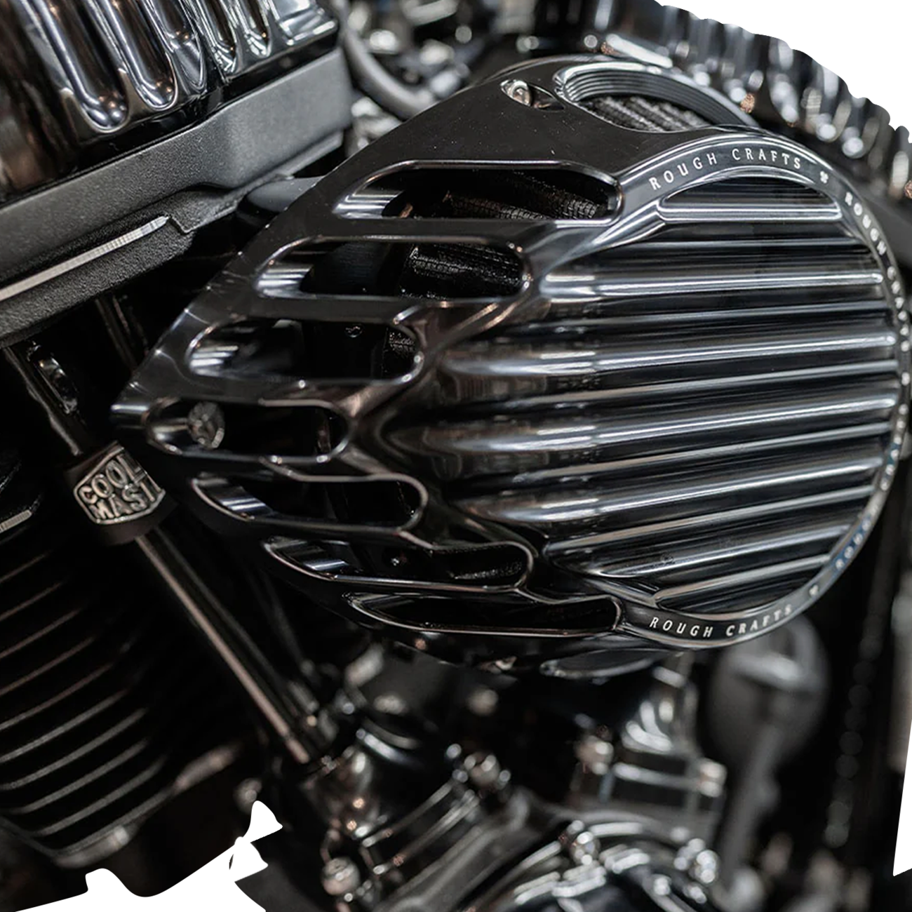 Arlen Ness Black Rough Craft Air Cleaner Kit 2023-2024 Harley Road Street Glide